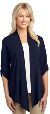 Port Authority L543 Women's Concept Shrug in Dress Blue Navy size XS   Triblend