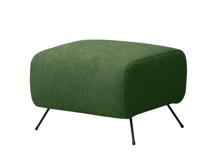 Repose-pieds capitonné Vains 57 x 59 x 46cm Vert Tissu Bouclé Basima: Vert foncé