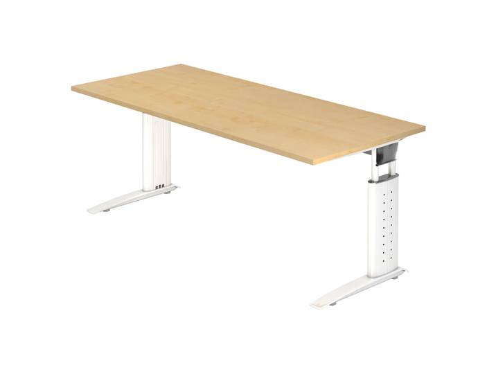 UNDA 19 W Schreibtisch 180 x 80 höhenverstellbar Ahorn/Weiß