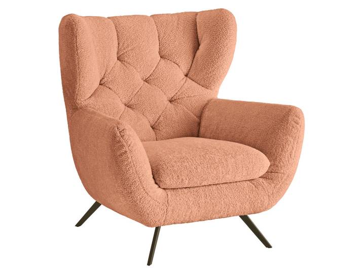 Pure Home Lifestyle Chesterfield-Sessel, Altrosa, Metall, 100x94x95 cm, Goldenes M, Fußauswahl, Stoffauswahl, Wohnzimmer, Sessel, Chesterfield-Sessel