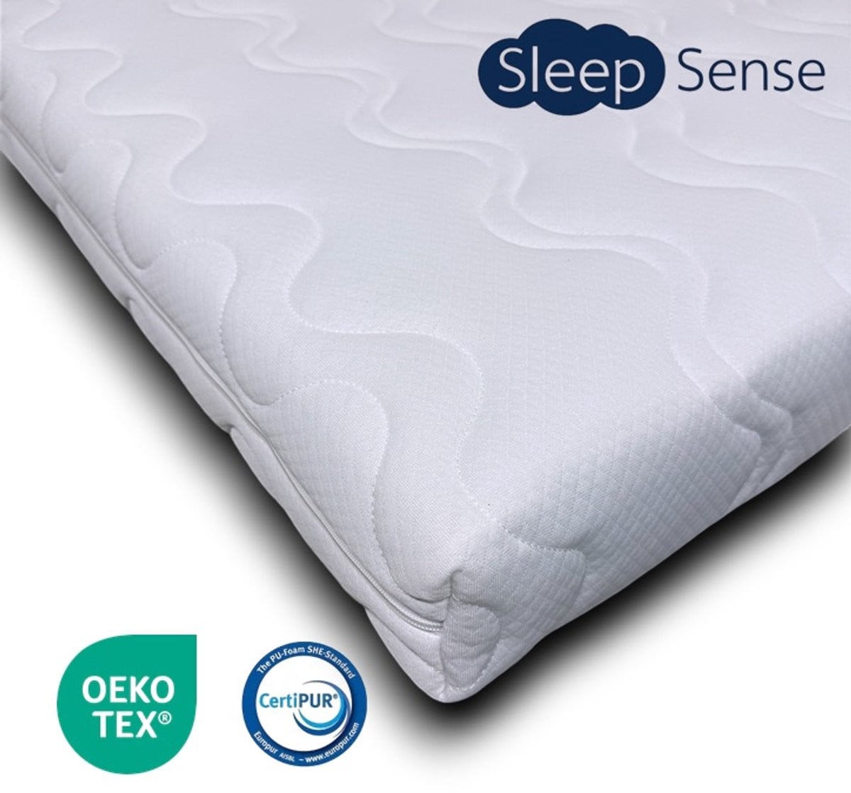 Sleep Sense topper 70x200 cm - HR Koudschuim topdekmatras - Gemiddeld hard - Anti-allergisch - Met afritsbare hoes