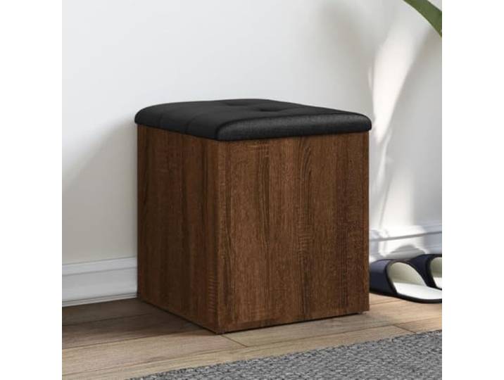 VIHHQGC Sitzbank mit Stauraum Braun Eiche 42x42x45 cm Holzwerkstoff Gepolstertes Sitzkissen, stabile Scharniere, vielseitig einsetzbar, belastbar bis 110 kg