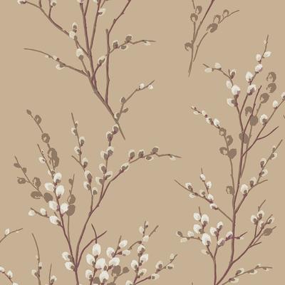 Vliestapete LAURA ASHLEY "Pussy Willow", beige (natur), B:0,52m L:10m, Vlies, Tapeten, FSC zertifiziert, mit lebhaftem Druck, 10 Meter Länge