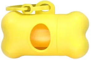 Discount Dollar Deals Bone Shaped Dog Waste Bag Dispenser With Holder Portable Poop Bag Carrier For Pet Owners yellow