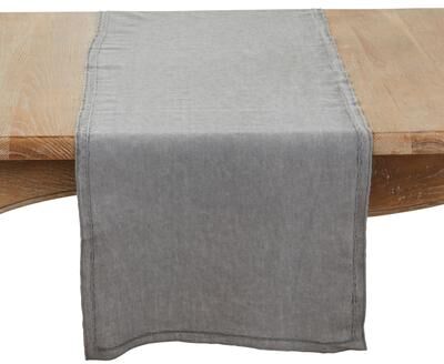 Saro Lifestyle Stonewashed Overlock Edge Table Runner