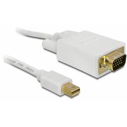 Delock Mini-DisplayPort / VGA Anschlusskabel Mini DisplayPort Stecker, VGA 15pol. Stecker 3 m Weiß 82922 vergoldete Steckkontakte DisplayPort-Kabel