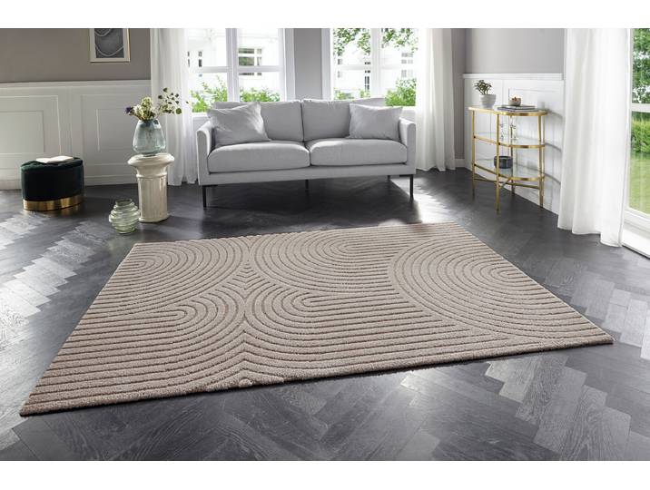 Kurzflorteppich Optik Panglao Beige/Creme 200 x 290cm Webstoff