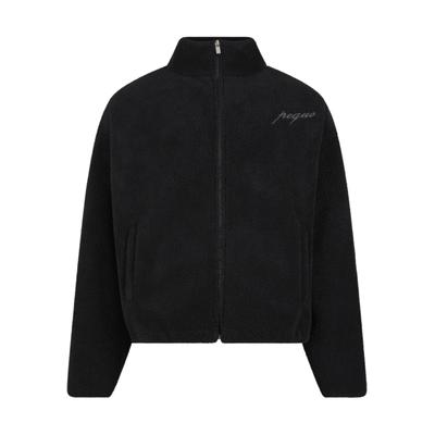 Langmantel PEQUS "PEQUS PEQUS Mykonos Script Teddy Fleece Jacket", Herren, Gr. S, schwarz, 100% Polyester, Mäntel
