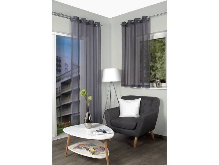 Rideau à œillets Dolly 140 x 175cm Gris/Gris