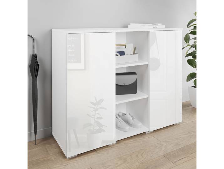 Schuhkommode GOODPRODUCT Paris , weiss (weiß matt, weiß hochglanz), B:100cm H:80cm T:35cm, Sideboards, Schuhkommode, Breite 100 cm