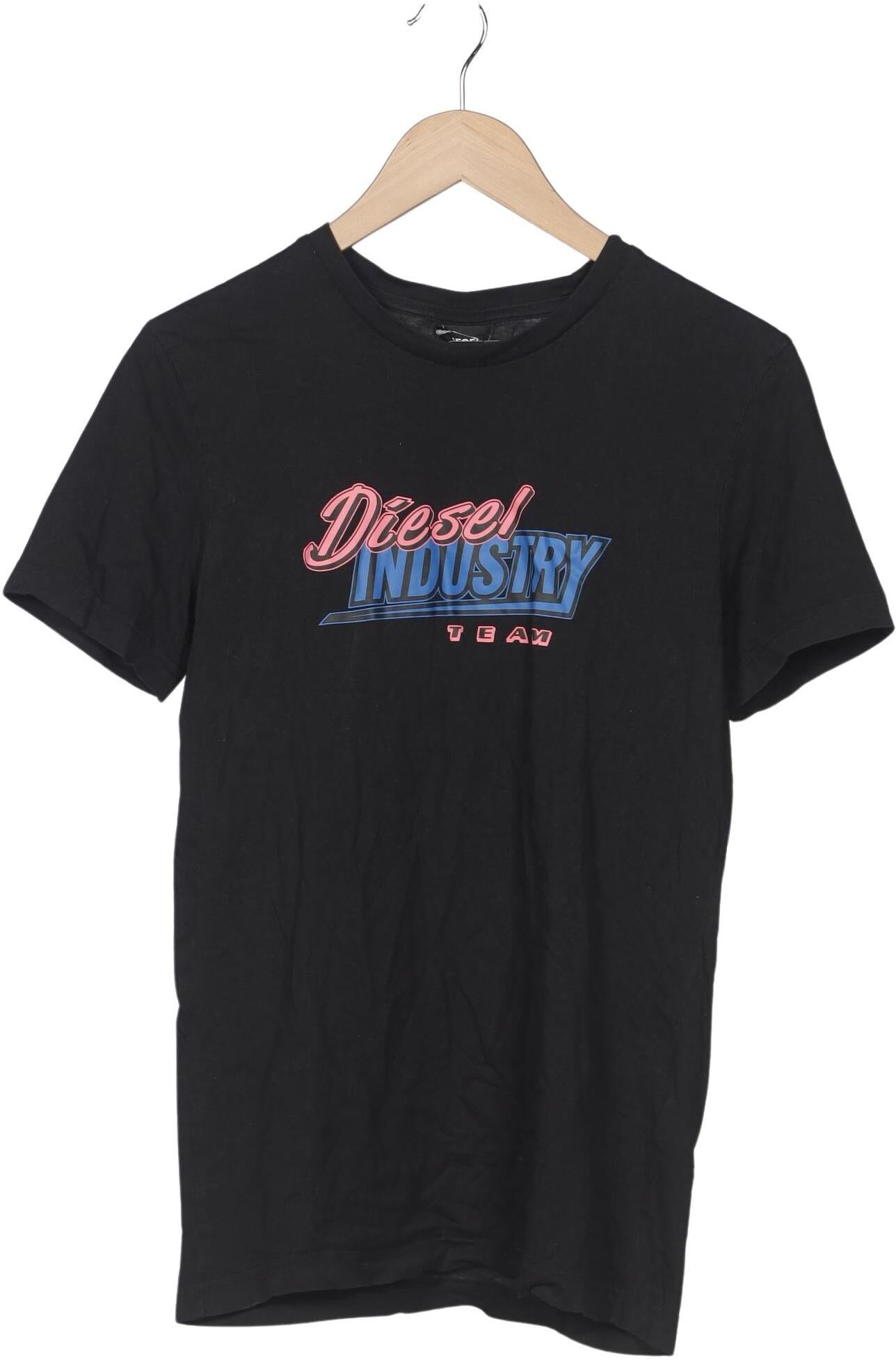 Diesel Herren T-Shirt, Schwarz, Gr. M, Baumwolle - Second Hand