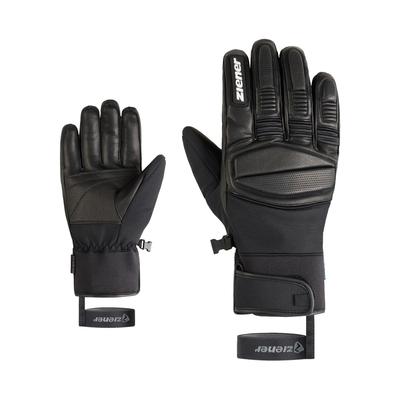 Skihandschuhe ZIENER "GOMIN-Z AQUASHIELD", Herren, Gr. 8, schwarz, Materialmix, Handschuhe, wasserdicht, winddicht, atmungsaktiv, Lederinnenhand