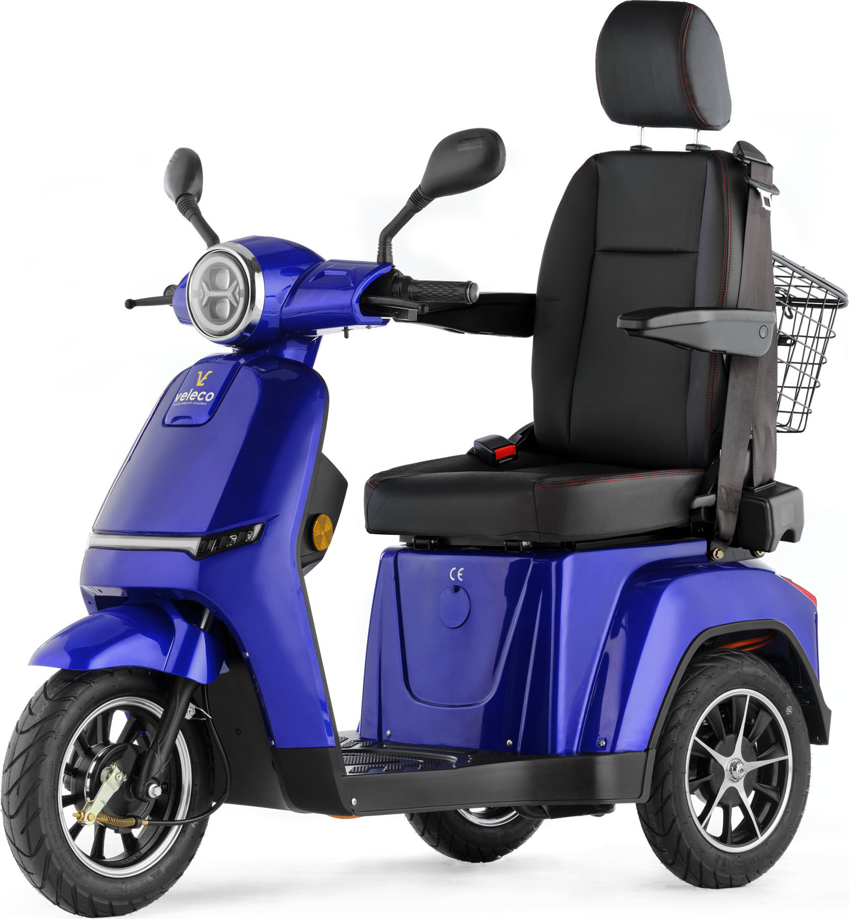 Veleco Turris - mit verstellbarem Kapitänssitz, sehr intuitiv zu bedienender Mobilitätsroller, Behindertenhilfe Lithium-Ionen-Akku (Blau)