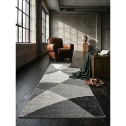 Niederflor-Läufer Pflegeleicht Grau 80x140 cm - THUR   Kadima Design