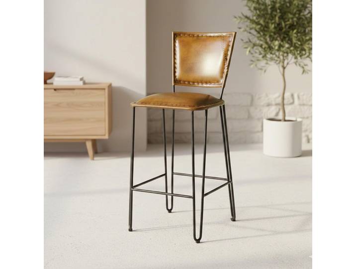 Chaise de bar vintage métal et cuir - Smart