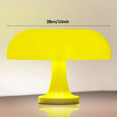 Inspired Finds Classic Mushroom Table Lamp Modern Bauhaus Bedside Light & Danish Designer Decorative Lamp yellow 28cm 11.02in type c Charging