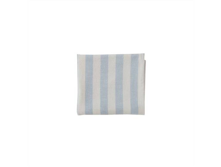 Nappe rayée bleu en coton organique H200x140cm