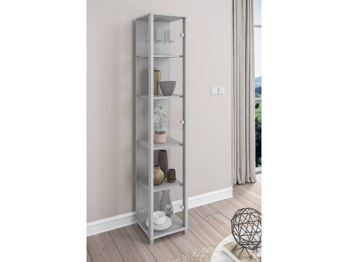 Vitrinenschrank 32cm Silber/Silber