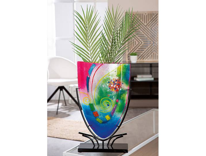 Vase Cool 30 x 49 x 10cm Bleu/Rose foncé
