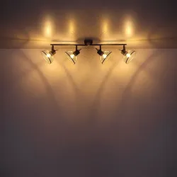 Deckenstrahler verstellbar Spotlampe Deckenleuchte chrom Deckenlampe 4 flammig, 4x E27, LxH 93,6x20,8 cm
