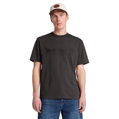 T-Shirt TIMBERLAND "ESTABLISHED 1973 - SS Embroidered Tee", Herren, Gr. XL, grau (vintage schwarz), Jersey, Obermaterial: 100% Baumwolle, normal, Rundhals, Shirts T-Shirt, Kurzarm, mit Rundhalsausschnitt, aus Baumwolle, normale Schnittform