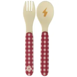 RICE Kinder Melamin Besteck Hero, Pink L:14 cm, B:3 cm, Höhe 1 cm