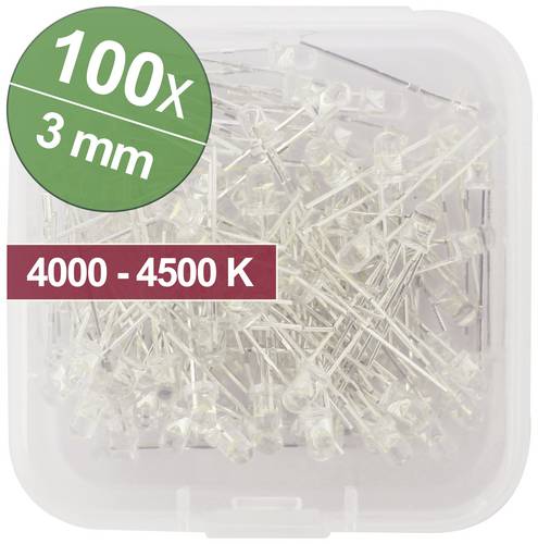 Quadrios LED-Sortiment Naturweiß 3mm 20mA 3.0V