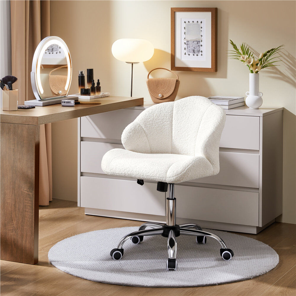 Metro Desk Chair PU / White 84.5cm H X 60cm W X 60cm D