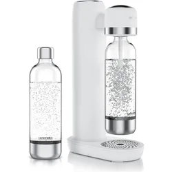 Arendo Wassersprudler Soda Streamer + 2x 1000ml Flasche, Soda Maker mit Wasserflaschen für 60l CO2 Zylinder, Wassersprudler, Weiss