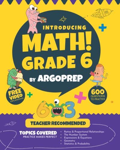 Argo Brothers - Introducing MATH! Grade 6 by ArgoPrep: 600+ Practice Questions + Comprehensive Overview of Each Topic + Detailed Video Explanations Included 6th ... (Introducing MATH! Series by ArgoPrep) - Preis vom 09.10.2026 07:28:09 h