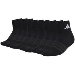 adidas Unisex Quarter Socken, 9er Pack - Cushioned Sportswear Ankle Socks, Logo, gepolstert, einfarbig Schwarz / 43-45