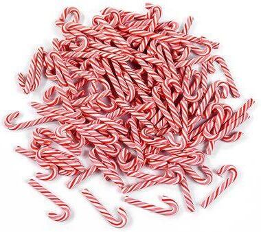Discount Dollar Deals Resin Candy DIY Crafts, Mini Candy Cane , Christmas Decoration Red White, Pendant Navidad Home Decor New Year a 50pcs