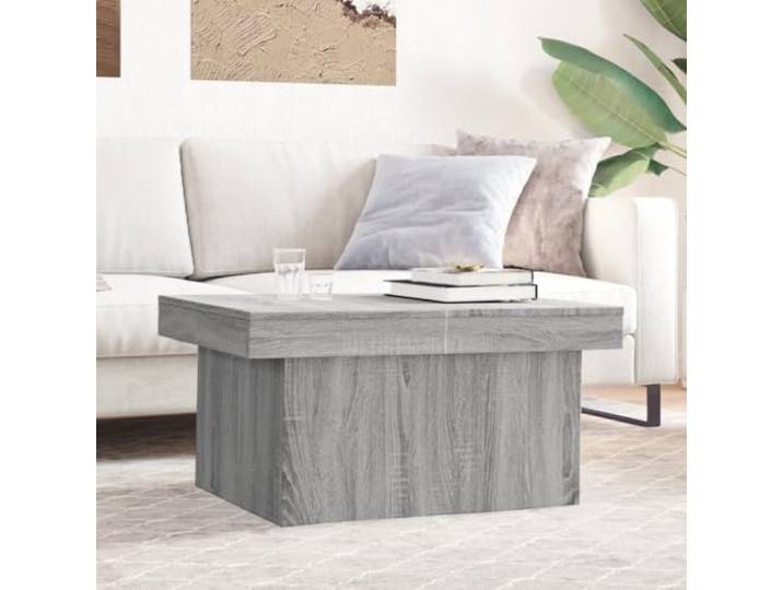 HEFZGDB Grauer Couchtisch Sonoma 100x55x40 cm aus Holzwerkstoff mit verschiebbarer Platte und verstecktem Stauraum, langlebig, stabil, feuchtigkeitsbeständig, ideal für Wohnzimmer,