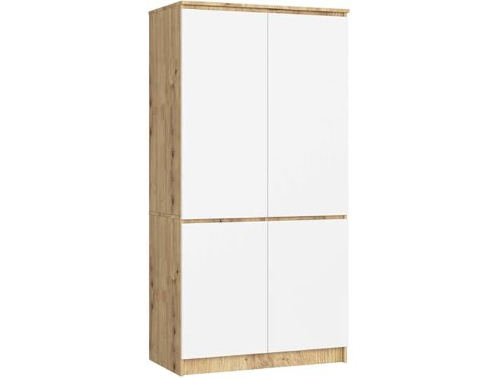 AKORD Schrankaufsatz S90 90 cm Kleiderschrank mit 4 Türen Garderobenerweiterung Erweiterung für einen Kleiderschrank B90 x H180 x T51 cm Gewicht 66,6 kg Artisan Eiche/Weiß