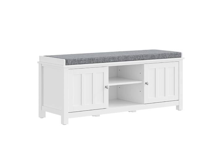 Sobuy Banco De Rangement Pour Chaussures 2 Portes Blanc 105x35x43cm Moderne Fsr35-ii-w