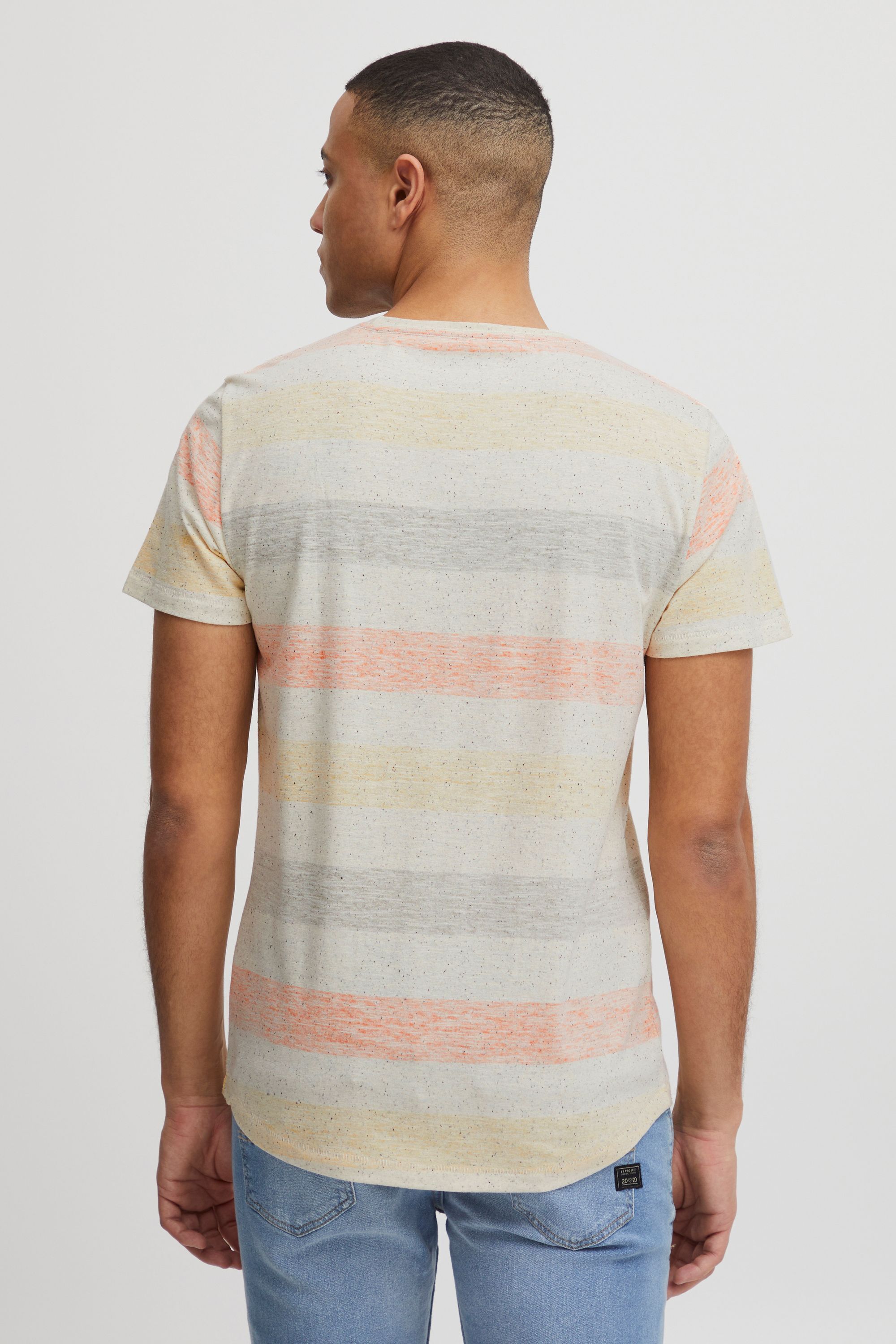 Rundhalsshirt BLEND "Rundhalsshirt BHEfkin", Herren, Gr. 3XL, orange (jaffa orange), Obermaterial: 70% Baumwolle CO. 30% Polyester PES., Shirts Rundhalsshirt