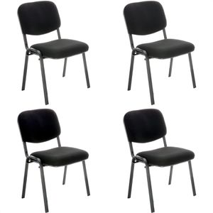 Böttcher-AG Besucherstuhl Premium, stapelbar, Vierfußstuhl, Stoff, schwarz, 4 Stück