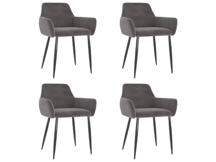 Todiikf Esszimmerstuhl 4er Set Samt Polsterstuhl Dunkelgrau Metall Ergonomische Küchendesign Stühle mit Samtbezug, stabilem Metallgestell und 49 cm Sitzhöhe für Küche und Wohnzimmer.
