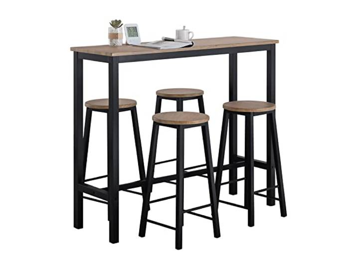 SoBuy Essgruppe Esstisch Set 5-teilig mit 4 Stühlen, robust, 120x100x40cm