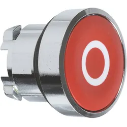 Schneider Electric ZB4BA432 Drucktaster, Frontelement, Harmony XB4, Metall, 22mm, rot, beschriftet O, tastend