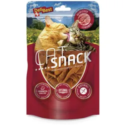 DeliBest Cat Snack Kalbfleisch mit Leinsamen 45 Gramm Katzenleckerlies