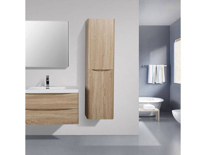 Grande armoire de rangement PIACENZA hauteur 150 cm chêne clair 40 cm