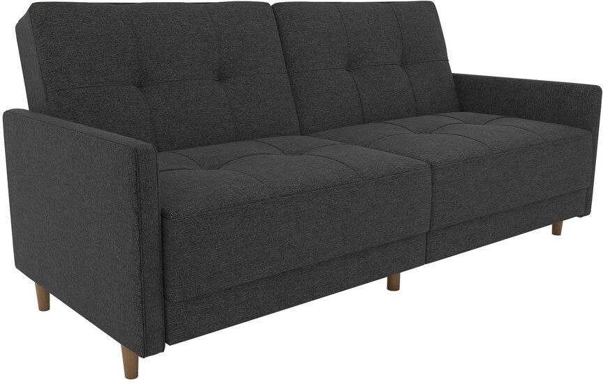 Zipcode Design Abel 3 Seater Linen Blend Sofa Bed Linen Grey 84cm H X 193cm W X 86.36cm D