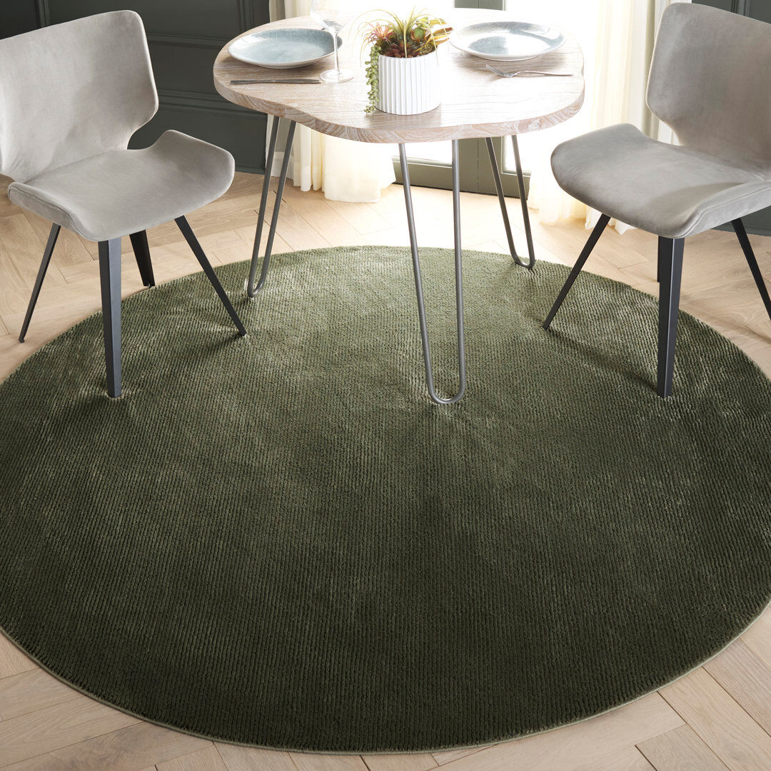 17 Stories Revive Solid Color Area Rug In Green Green Round 160 cm