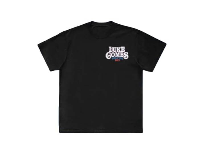 Luke Combs Uniseks T-shirt met doodskop-opdruk Tour ´23 voor volwassenen, Zwart, S