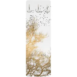 WANDGARDEROBE - Vogelschwarm vor goldenem Baum 34/105 cm