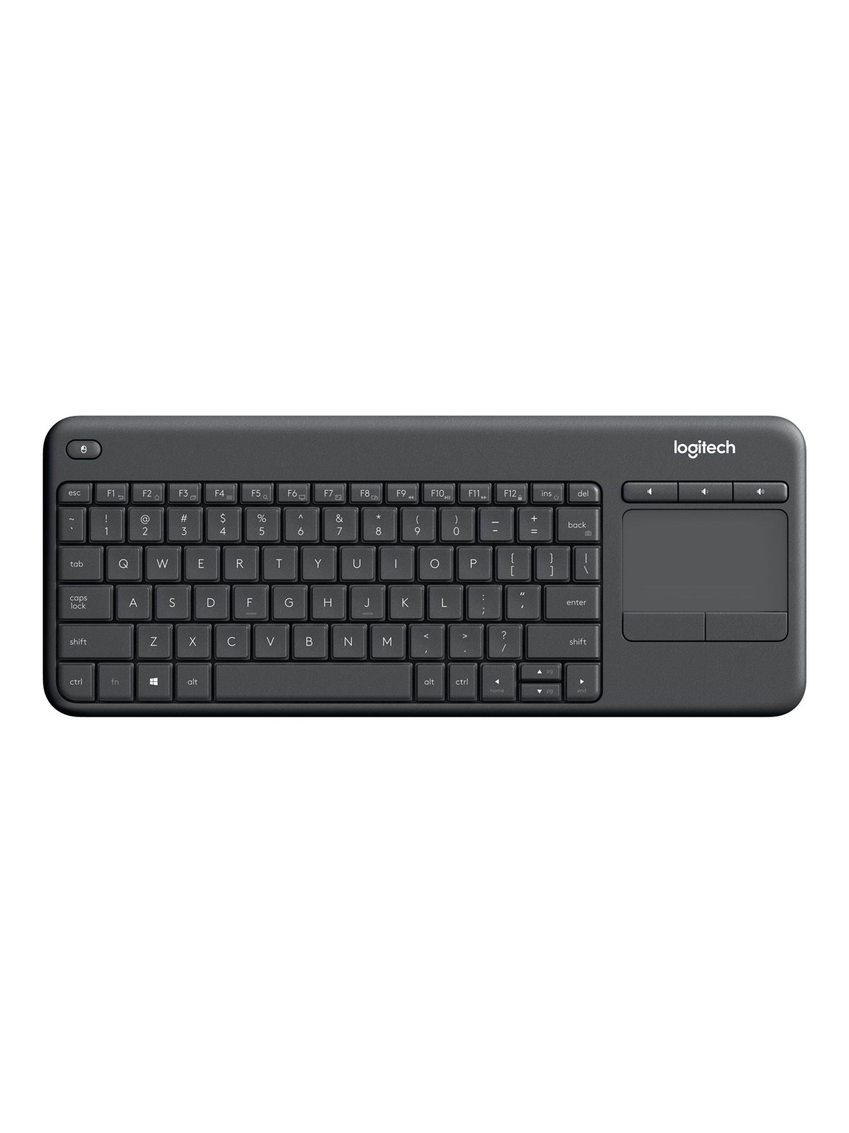 Logitech K400 Plus Ergonomic Wireless Touch - Tastatur - Tschechisch - Schwarz