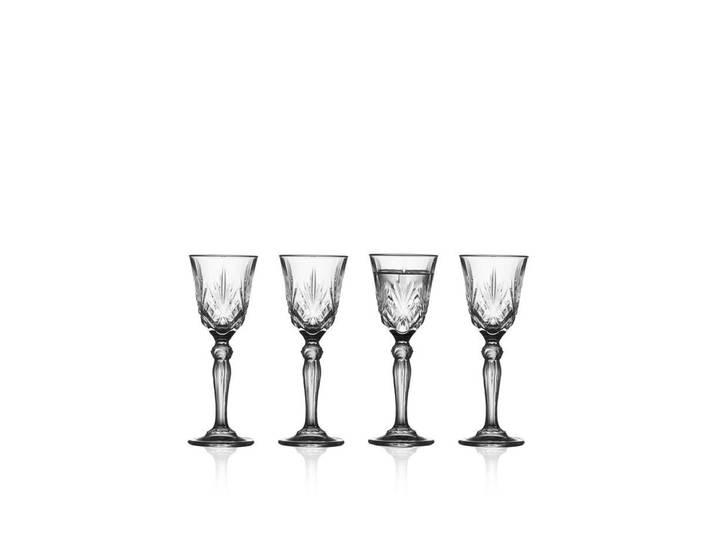 Whiskyglas Lyngby Aquavit Melodia 4 Stück, 5 cl , transparent, H:14cm, Kristallglas, Trinkgefässe, Whiskyglas