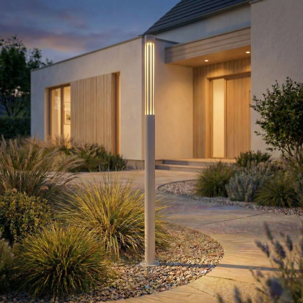Lindby Eclairage exterieur led en aluminium gris Gris 8x90x8cm