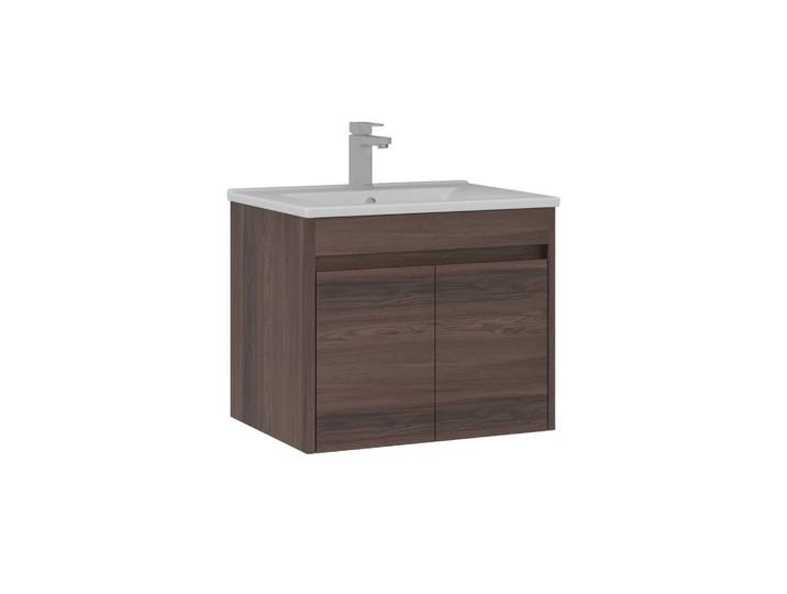 Meuble Vasque Side 65 v2 - 65 x 45 x 52 cm - Dark Walnut